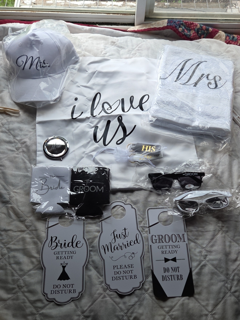 Wedding Couple 'Mrs' White Bridal Gift Set by Thebridebox.com